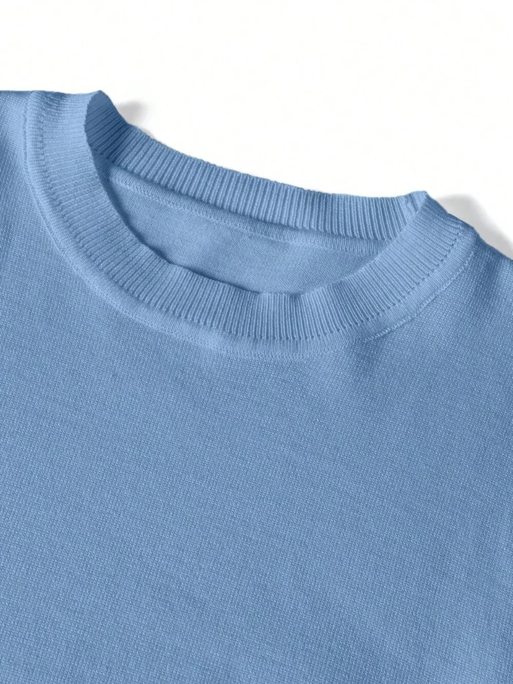 Blue Casual Regular Fit Men's Crew Neck Long Sleeve Sweater